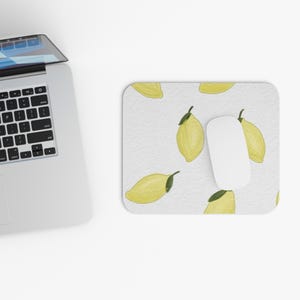 Muismat met citroenpatroon, schattige muismat, bureauaccessoire, cadeau voor studenten, decor citroen