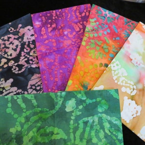 Multi - Color  Batik Fat Quarter 5 Pack  Bundle