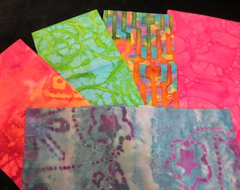 Multi - Color  Batik Fat Quarter 5 Pack  Bundle