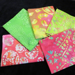 Multi - Color  Batik Fat Quarter 5 Pack  Bundle