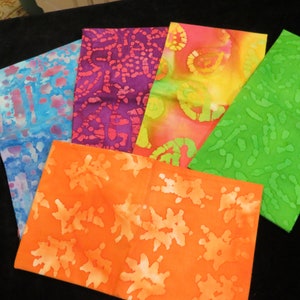 Multi - Color  Batik Fat Quarter 5 Pack  Bundle