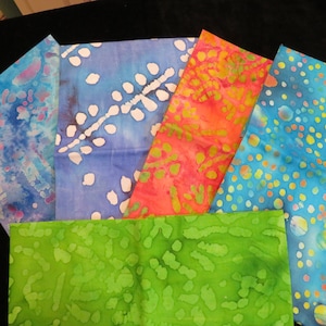 Multi - Color  Batik Fat Quarter 5 Pack  Bundle
