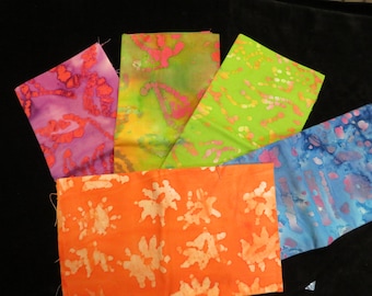Multi - Color  Batik Fat Quarter 5 Pack  Bundle