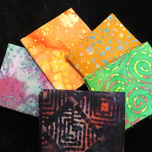Multi - Color  Batik Fat Quarter 5 Pack  Bundle
