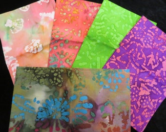 Multi - Color  Batik Fat Quarter 5 Pack  Bundle