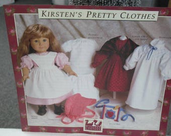 Pleasant Company Vintage  American Girl Doll Kirsten's Clothing Patterns For You To Sew Free Shipping