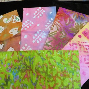 Multi - Color  Batik Fat Quarter 5 Pack  Bundle