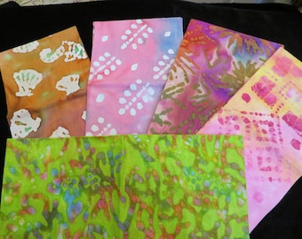 Multi - Color  Batik Fat Quarter 5 Pack  Bundle
