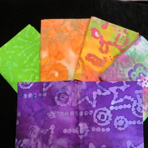 Multi - Color  Batik Fat Quarter 5 Pack  Bundle