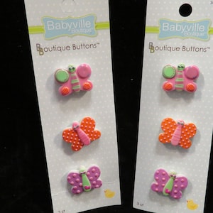 Baby Boutique Butterflies Buttons 3 Count