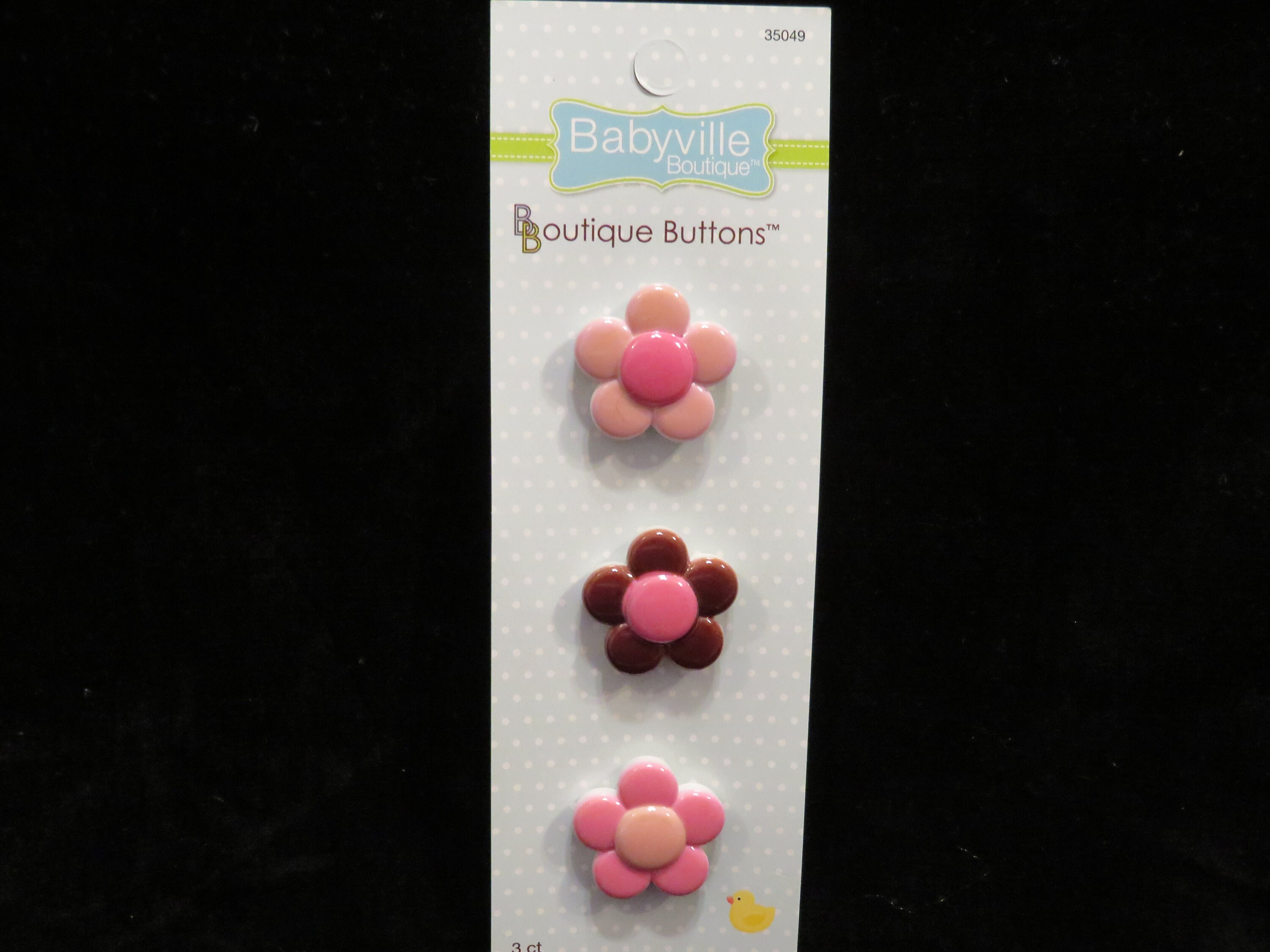 Baby Boutique Pink Brown Flower Buttons Count