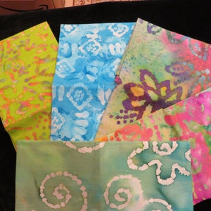 Multi - Color  Batik Fat Quarter 5 Pack  Bundle