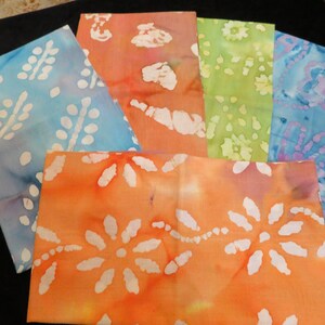 Multi - Color  Batik Fat Quarter 5 Pack  Bundle