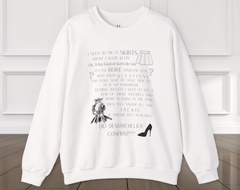 Moletom com estampa icônica "O Diabo Veste Prada", moda aconchegante, presente para ela, gola redonda motivacional, peça estilosa para usar em camadas