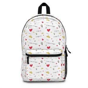 Charming Feminist Backpack, Cute School Bag, Gift for Her, Inspirational Tote, Trendy Backpack for Students, Feminist Accessories