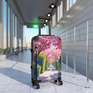 Elegant Floral Suitcase, Travel Luggage, Personalized Carry-On, Gift for Travelers, Spring Getaway Essentials