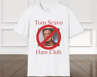 Koszulka Anti Tom Scavo Club, koszulka z humorem, odzież przyjacielska, odzież codzienna, prezent dla fanów, oświadczenie wsparcia