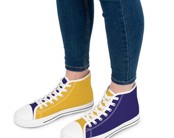 Baskets montantes pour équipe sportive, chaussures LSU Vikings Lakers pour le jour du match, baskets unisexes, chaussures de basket-ball universitaire, équipement de fan de sport