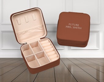 Personalizable Jewelry Travel Case | Personalized Compact Ring Earring Organizer, Bridal shower gift, engagement