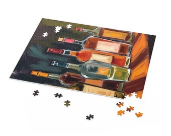 Artistic Wine Bottle Puzzle (120, 252, 500-Piece) - Perfect for Gift, Home Decor, Family Fun, Wine Lovers, Puzzle Enthusiasts