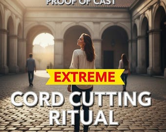 May include: An image with the text "100% GUARANTEED RESULTS PROOF OF CAST" at the top. A woman stands in the center with the text "EXTREME CORD CUTTING RITUAL" in large white letters. The text "SAMEDAY CASTING FAST RESULTS" is at the bottom.