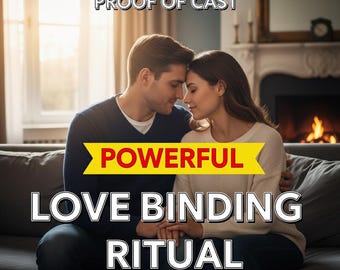 May include: A couple embracing on a sofa, with text overlay. The text includes "100% GUARANTEED RESULTS," "PROOF OF CAST," "POWERFUL," "LOVE BINDING RITUAL," and "SAMEDAY CASTING FAST RESULTS."