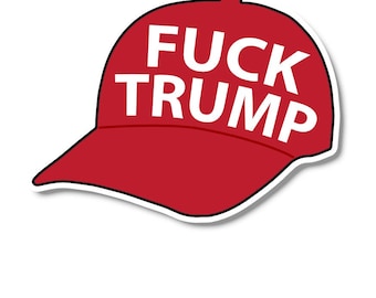 Fuck Trump MAGA Hat Vinyl Stickers - Kiss Cut Sheet Pack Anti Trump Political Funny Joke Sticker Decal Cheap Bulk Price.