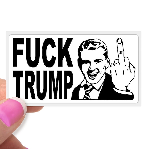 FUCK TRUMP Retro Middle Finger Man - Stickers Bulk Pack Anti Trump Political Funny Joke Sticker Decal Cheap Bulk Price. 25 Pcs Sticker Pack