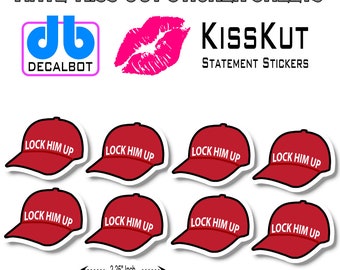 Kiss Cut "Lock Him Up" Trump For Prison 2024 - Vinyl Stickers Sheet Pack Anti Trump Political Funny Joke Sticker Decal Cheap Bulk Price.