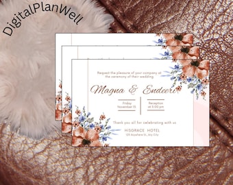 Elegant Wedding Invitation PDF | Editable Digital Download | Wedding Card | Instant Printable Invite Template