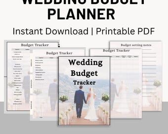 Wedding planner, Wedding Budget Planner Printable | Elegant Wedding Expense Tracker PDF | Bride Budget Wedding Planning Checklist