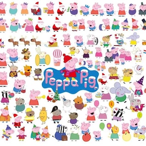 Peppa Pig Svg, Clipart de cerdo, Peppa linda Svg, Paquete de Peppa Pig Svg, Niños Svg, Peppa Pig Amigos, Svg en capas, Descarga digital.