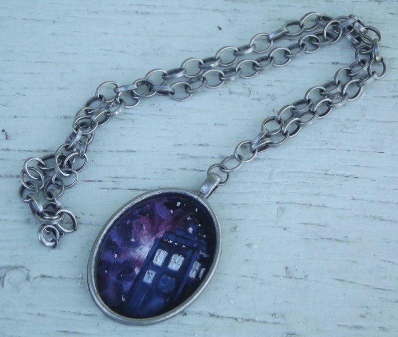 Wearable Art Handpainted Oil Painting Space Nebula Doctor Who image 2