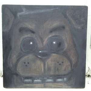 Fantasy and Fun by Emily VanGaasbeck Original Oil Painting on 8x8 Wood Panel FNAF Freddy Fazbear image 2