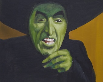 Wizard of Oz Wicked Witch of the West 8x8" Print of Original Oil Painting