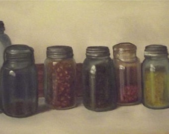 Ball Jars Original Still Life Oil Painting