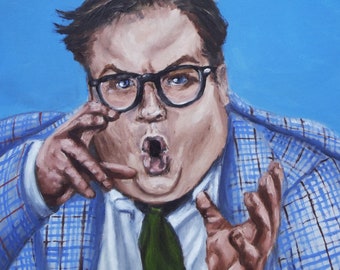 Matt Foley Motivational Speaker 8x8" Print of Original Oil Painting Chris Farley