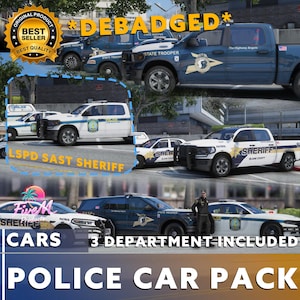 Fivem | POLICE CAR PACK | Cars | 3 Department Included