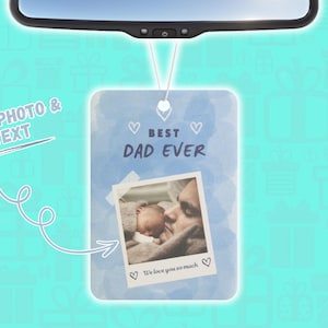Custom Photo Car Air Freshener - Father&#39;s Day Gift, Personalized Car Scent, Photo Gift for Him, Car Accessories, Customizable Air Freshener