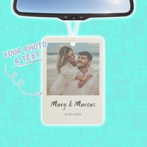 Aangepaste autoluchtverfrisser - gepersonaliseerd fotocadeau voor vader, vriend, moeder, vriendin, auto-accessoires
