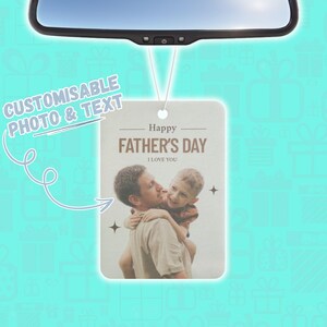Custom Photo Car Air Freshener - Father&#39;s Day Gift, Personalized Car Scent, Photo Gift for Him, Car Accessories, Customizable Air Freshener