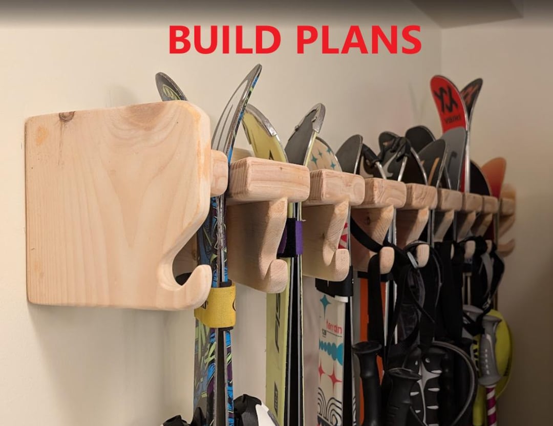 Wood Ski Rack Plans: Custom Configurable Wall Storage (digital Plans ...