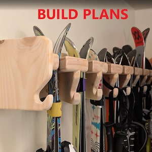 Wood Ski Rack Plans: Custom Configurable Wall Storage (Digital Plans and Fabrication Files)