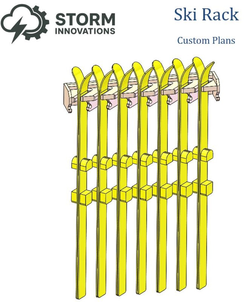 Wood Ski Rack Plans: Custom Configurable Wall Storage (digital Plans ...