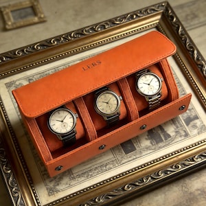 Personalized Leather Watch Box, Custom Leather Watch Case, Wedding groomsmen gifts, Watch travel case, Custom Valentine Gift, Gift for Him image 13