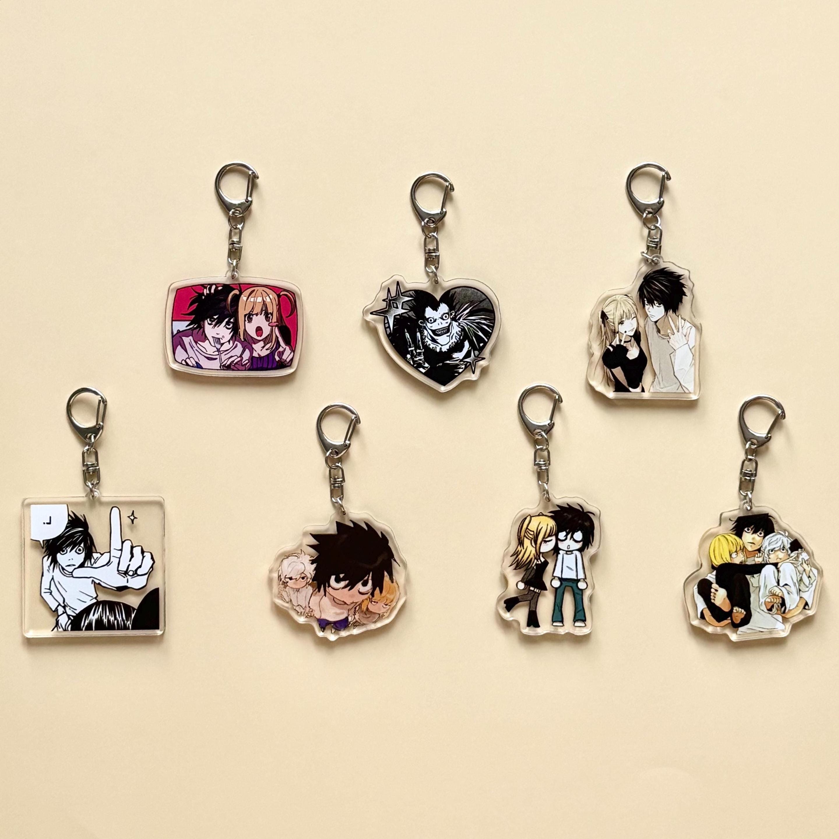 Death Note Acrylic Keychain, Double Side Keychain, Death Note Keychain, Anime Gift, L, Light Yagami, Misa Amane, Ryuk, Near, Mello