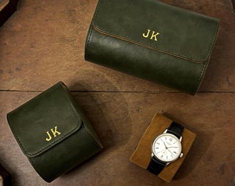 Caja de reloj de cuero personalizada, estuche de reloj de cuero personalizado, regalos para padrinos de boda, estuche de viaje para reloj, regalo de San Valentín personalizado, regalo para él