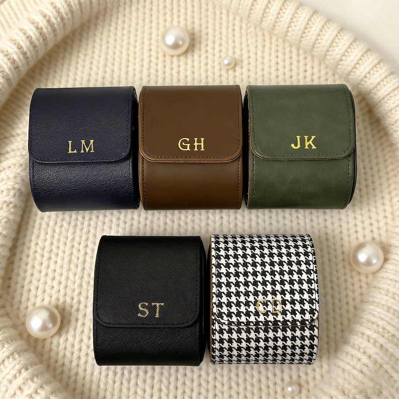 Personalized Leather Watch Box, Custom Leather Watch Case, Wedding groomsmen gifts, Watch travel case, Custom Valentine Gift, Gift for Him image 8