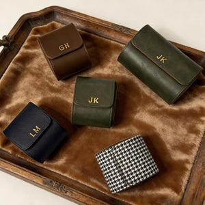 Personalized Leather Watch Box, Custom Leather Watch Case, Wedding groomsmen gifts, Watch travel case, Custom Valentine Gift, Gift for Him image 12
