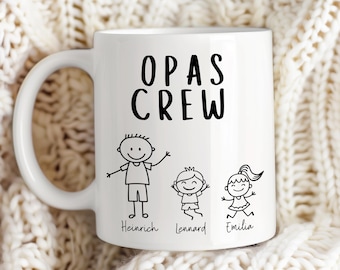 Personalized Grandpa Mug with Name - Best Grandpa Gift - Grandparents Coffee Mug - Grandfather from Grandchild - Grandpa's Crew